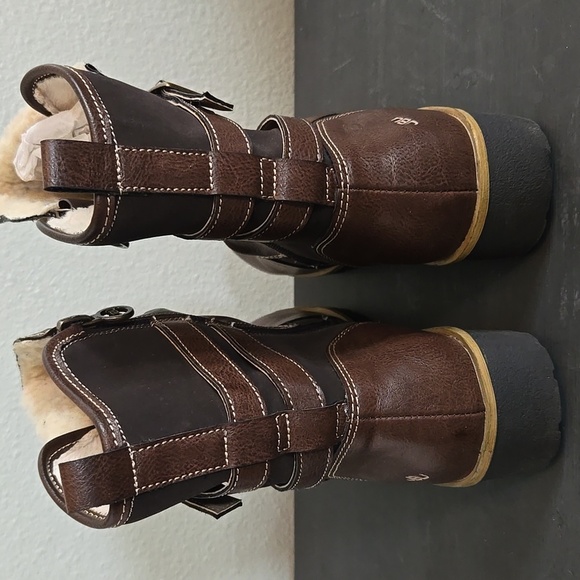 NWOT JBU Evans Vegan Leather Faux Shearling Ankle Boots Size 7 - Picture 3 of 9